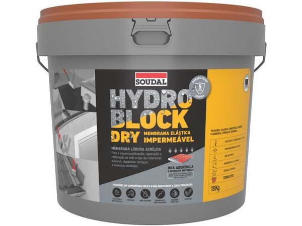 Impermeabilizante Soudal Hydro Block Dry 18Kg (Terracota)