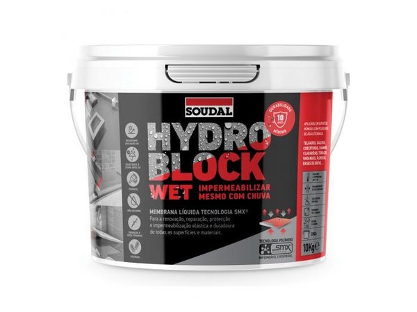 Impermeabilizante Soudal Hydro Block Wet 10kg (Branco)
